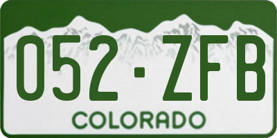 CO license plate 052ZFB