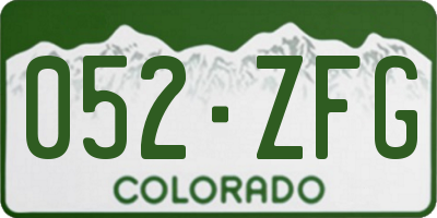 CO license plate 052ZFG