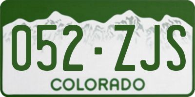 CO license plate 052ZJS