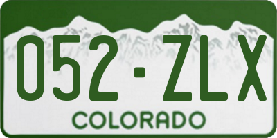 CO license plate 052ZLX