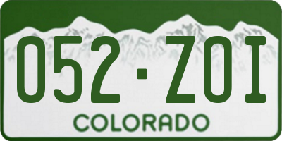 CO license plate 052ZOI