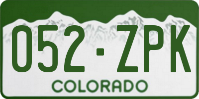 CO license plate 052ZPK