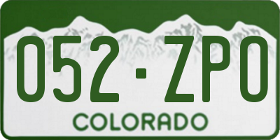 CO license plate 052ZPO