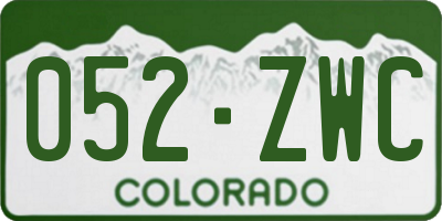 CO license plate 052ZWC
