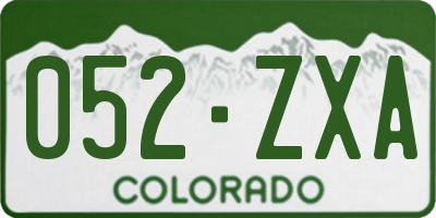 CO license plate 052ZXA