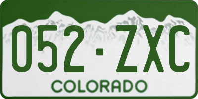 CO license plate 052ZXC