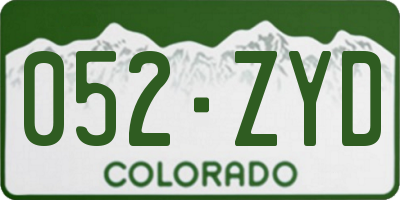 CO license plate 052ZYD
