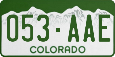CO license plate 053AAE