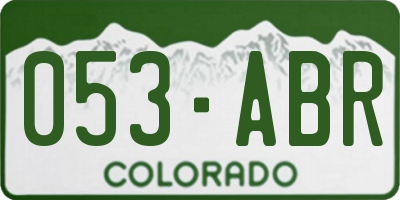CO license plate 053ABR