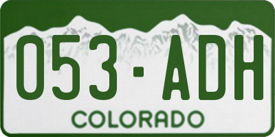 CO license plate 053ADH