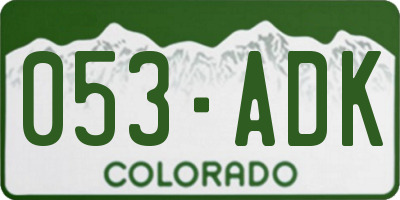 CO license plate 053ADK