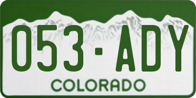 CO license plate 053ADY