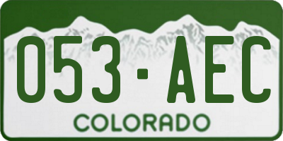 CO license plate 053AEC