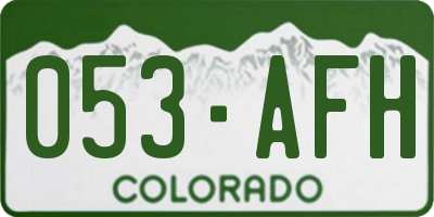 CO license plate 053AFH