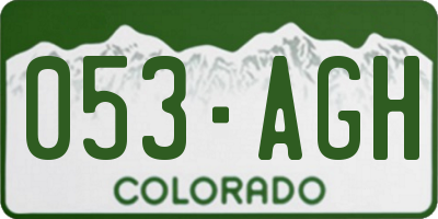 CO license plate 053AGH