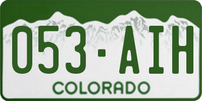 CO license plate 053AIH