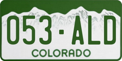CO license plate 053ALD