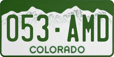 CO license plate 053AMD