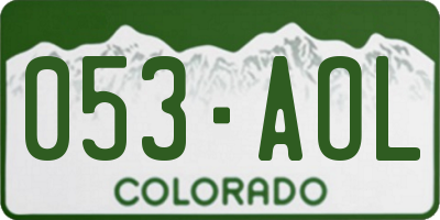 CO license plate 053AOL