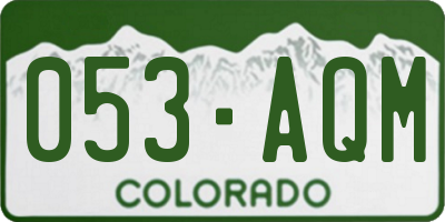 CO license plate 053AQM