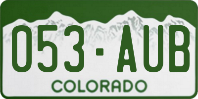 CO license plate 053AUB