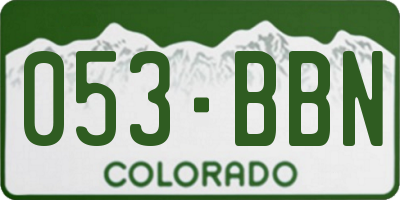 CO license plate 053BBN