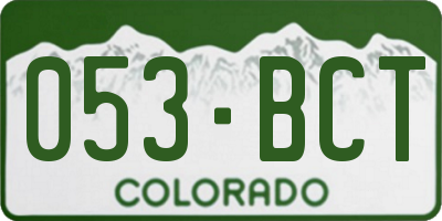 CO license plate 053BCT
