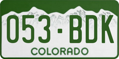 CO license plate 053BDK