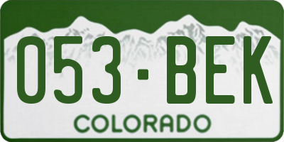 CO license plate 053BEK