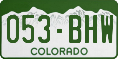 CO license plate 053BHW