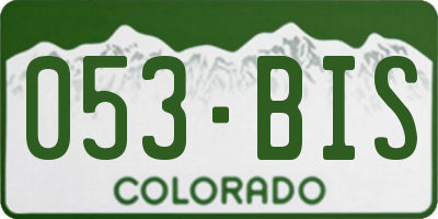 CO license plate 053BIS