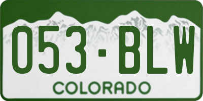 CO license plate 053BLW