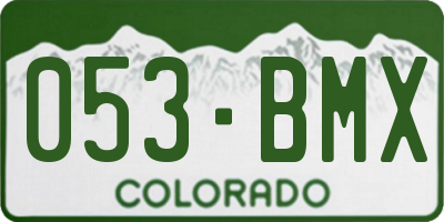 CO license plate 053BMX