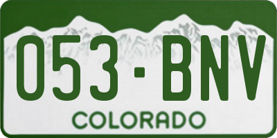 CO license plate 053BNV