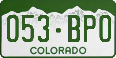 CO license plate 053BPO