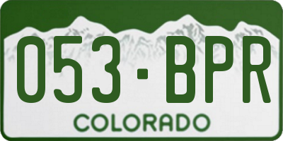 CO license plate 053BPR