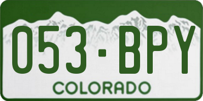 CO license plate 053BPY