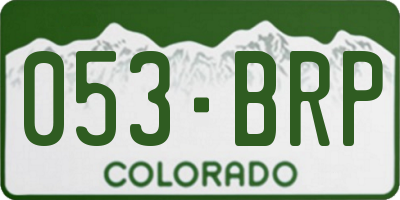 CO license plate 053BRP