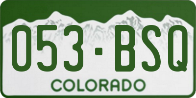 CO license plate 053BSQ