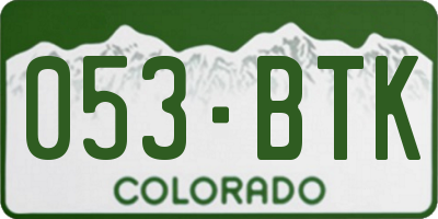 CO license plate 053BTK