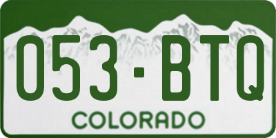 CO license plate 053BTQ