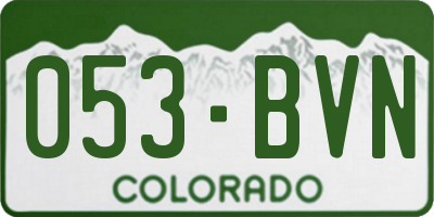 CO license plate 053BVN