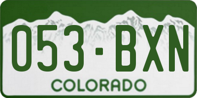 CO license plate 053BXN