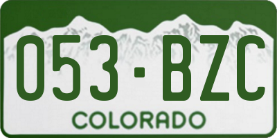 CO license plate 053BZC