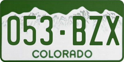 CO license plate 053BZX