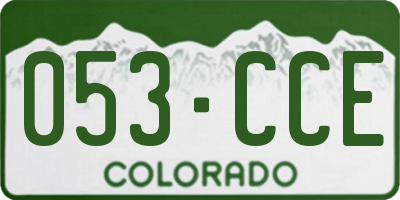 CO license plate 053CCE