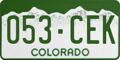 CO license plate 053CEK