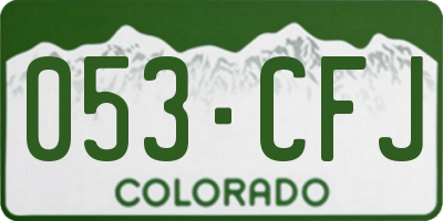 CO license plate 053CFJ