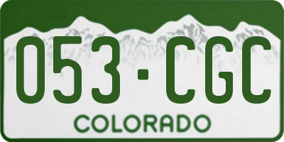 CO license plate 053CGC