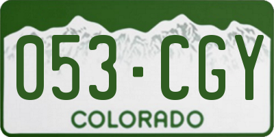 CO license plate 053CGY